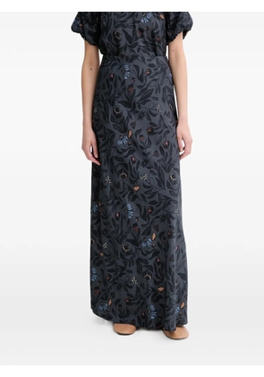 MUNTHE Bardot floral maxi skirt - Grey