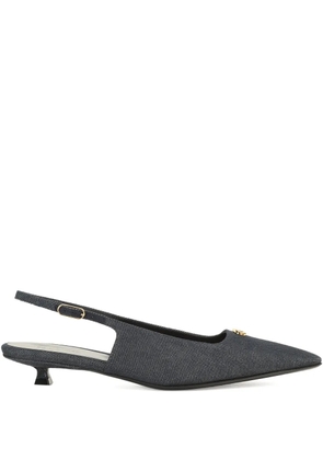 Sergio Rossi 25mm logo-plaque pumps - Blue