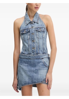 Miss Sixty buttoned halterneck mini dress - Blue