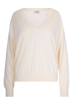 Elisabetta Franchi v-neck sweater - White