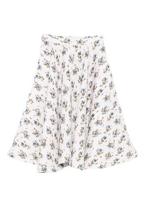 Nº21 floral-print pleated midi skirt - White