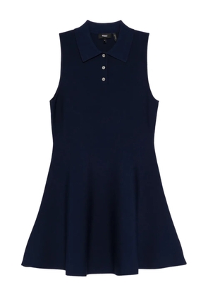 Theory polo-collar a-line dress - Blue
