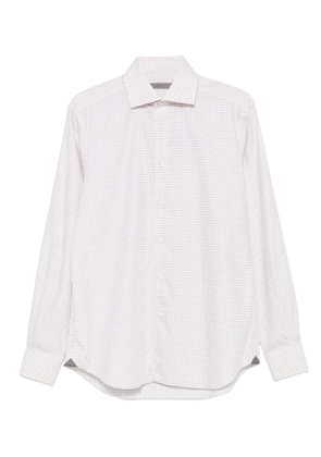 Corneliani check-print long-sleeved shirt - White