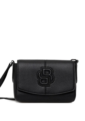 BOSS embossed-logo shoulder bag - Black