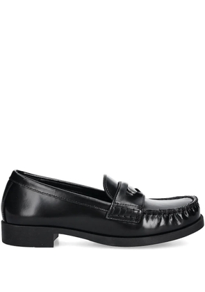 Love Moschino leather penny loafers - Black