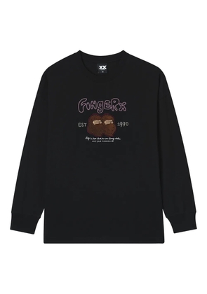 FINGERCROXX embroidered long-sleeve top - Black