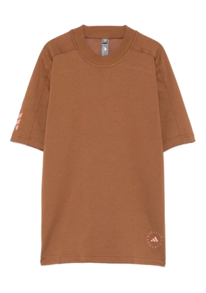 adidas by Stella McCartney logo-print short-sleeve T-shirt - Brown