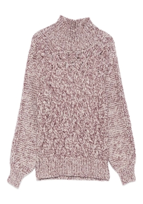 Eleventy cable-knit high-neck sweater - Purple