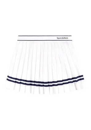 Sporty & Rich striped pleated mini skirt - White