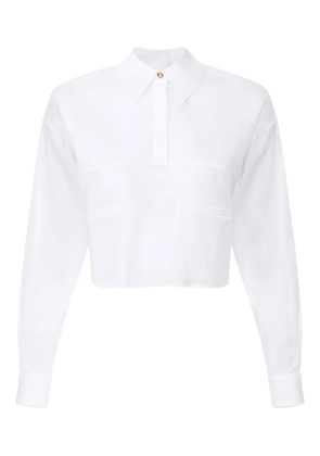 Elisabetta Franchi logo-patch cotton shirt - White