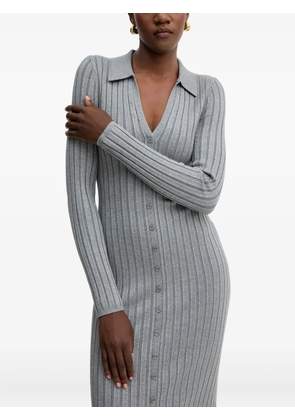 GUESS USA ribbed button midi dress - Grey