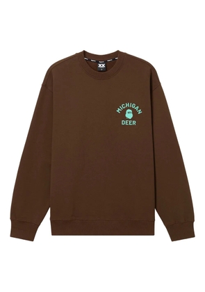 FINGERCROXX graphic-print crew-neck sweatshirt - Brown