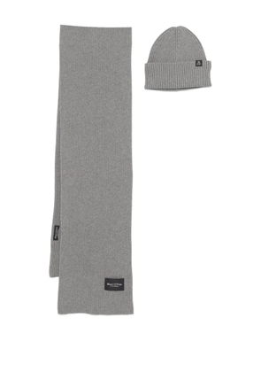 Marc O'Polo ribbed scarf set - Grey