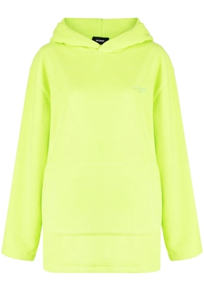 We11done logo-embroidered cotton hoodie - Green