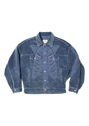 Doublet skeleton-appliqué corduroy jacket - Blue