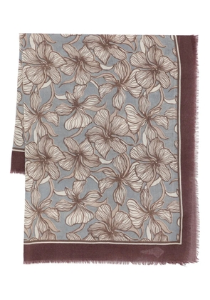 Marc O'Polo floral fringed scarf - Blue