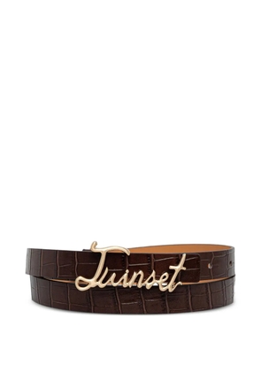 TWINSET logo-buckle leather belt - Brown