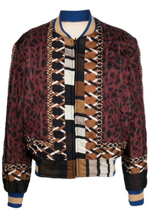 Pierre-Louis Mascia patchwork-design bomber jacket - Red