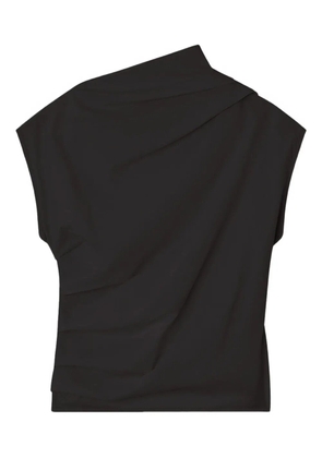 GANNI ruched asymmetric top - Black