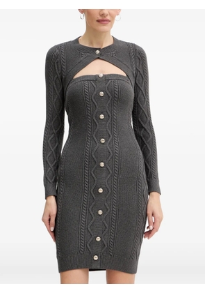 GUESS USA cable knit button mini dress - Grey