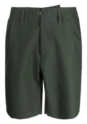 Kolor pleated wide-leg tailored shorts - Green