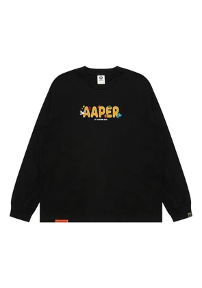 AAPE BY *A BATHING APE® long-sleeve logo T-shirt - Black
