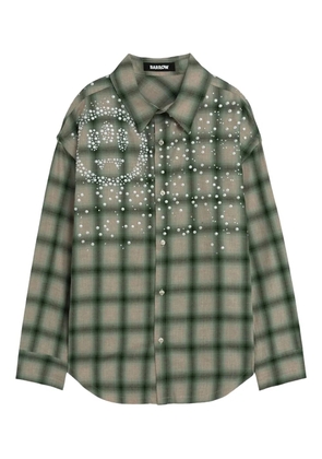 BARROW check studded shirt - Green