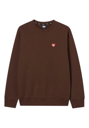 FINGERCROXX heart-embroidered sweatshirt - Brown