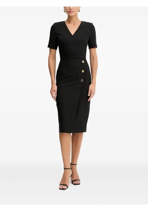 GUESS USA button V-neck midi dress - Black