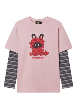 Mini Cream graphic crew-neck top - Pink