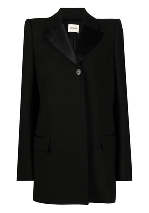 KHAITE single-breasted cotton-blend blazer - Black