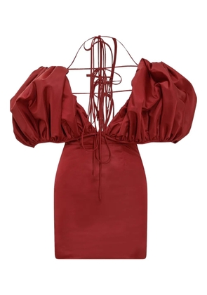 LaQuan Smith puff-sleeve midi dress - Red