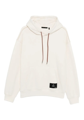 FIVE CM contrast-stitch hoodie - Neutrals