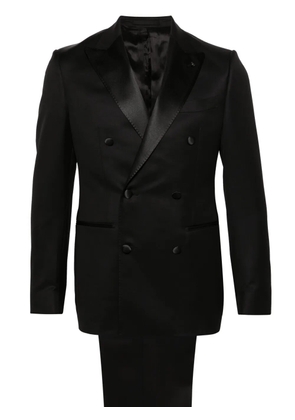 LUIGI BIANCHI MANTOVA peak-lapels double-breasted suit - Black