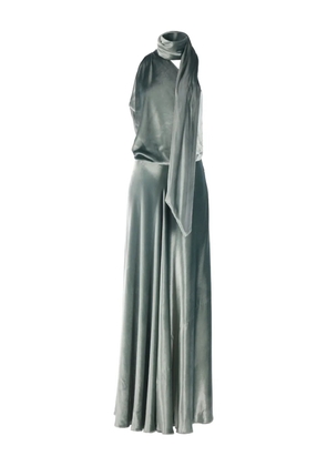 Alberta Ferretti draped cowl-neck midi dress - Green