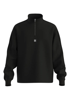 HUGO half-zip panelled sweater - Black