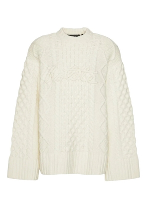 ROTATE BIRGER CHRISTENSEN cable-knit crew-neck sweater - White