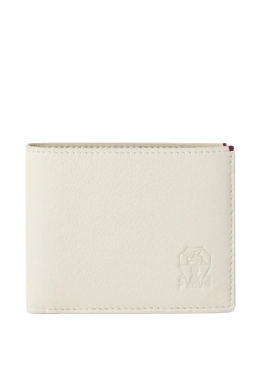 Brunello Cucinelli logo-debossed leather wallet - White