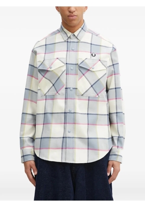AAPE BY *A BATHING APE® check-pattern chest-pocket shirt - White