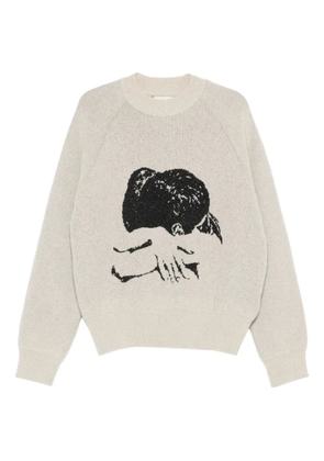 CARNE BOLLENTE intarsia-knit crew-neck sweater - Neutrals