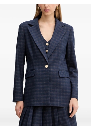 FRACOMINA single-breasted checked blazer - Blue