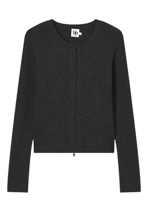 b+ab ribbed zip-front cardigan - Grey
