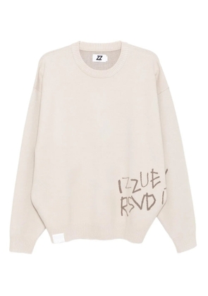 izzue logo-print jumper - Neutrals
