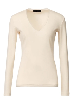 Fabiana Filippi V-neck ribbed T-shirt - Neutrals
