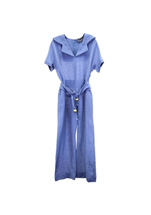 Lisa Marie Fernandez belted linen jumpsuit - Blue