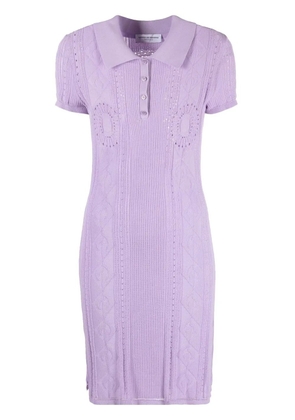 Marine Serre pointelle-knit tennis dress - Purple