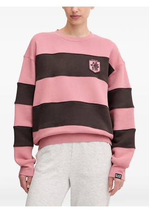 Ea7 Emporio Armani striped logo-patch top - Pink