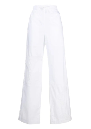 Marine Serre Household linen straight-leg cotton trousers - White
