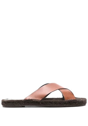 Castañer Kevin leather espadrille slides - Brown