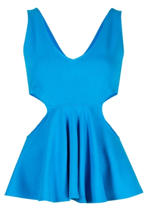 Goen.J cut-out ruffled tank top - Blue